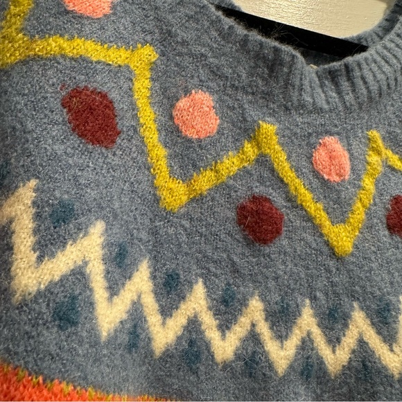 Sundance Glencoe Sweater Fair Isle Alpaca Wool Blend Blue Plus Size XXL cozy - Picture 7 of 12